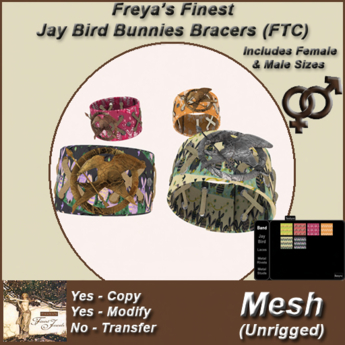 Second Life Marketplace - FFJ Full Texture Change (FTC) Jay Bird Bracer